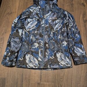 Columbia Blue and Gray Camouflage Jacket and Blue Snowpants